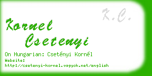 kornel csetenyi business card