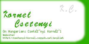 kornel csetenyi business card